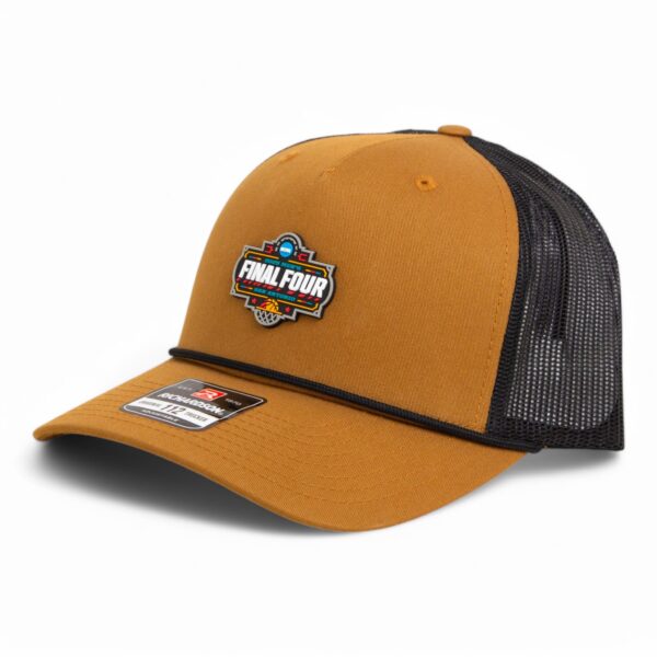 2025 March Madness Final Four 3D Snapback Trucker Rope Hat- Caramel/ Black