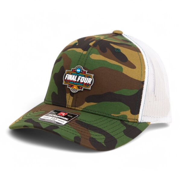 2025 March Madness Final Four 3D Snapback Trucker Hat- Army Camo/ White
