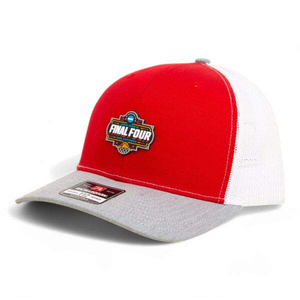 2025 March Madness Final Four 3D Snapback Trucker Hat- Red/ White/ Heather Grey