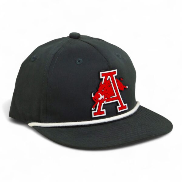 Arkansas Razorbacks Jumping Hog 3D Classic Rope Hat- Charcoal/ White