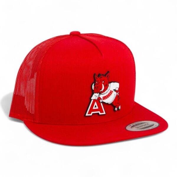 Arkansas Razorbacks Leaning A 3D YP Snapback Flat Bill Trucker Hat- Red