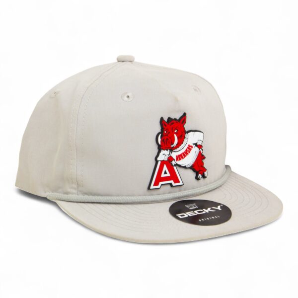 Arkansas Razorbacks Leaning A 3D Classic Rope Hat- Grey
