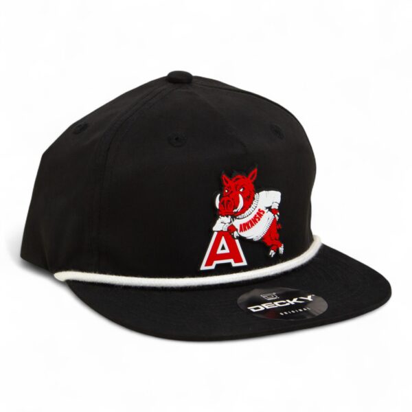 Arkansas Razorbacks Leaning A 3D Classic Rope Hat- Black/ White