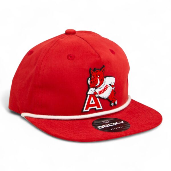 Arkansas Razorbacks Leaning A 3D Classic Rope Hat- Red/ White