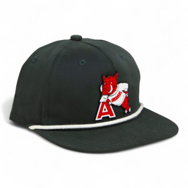 Arkansas Razorbacks Leaning A 3D Classic Rope Hat- Charcoal/ White
