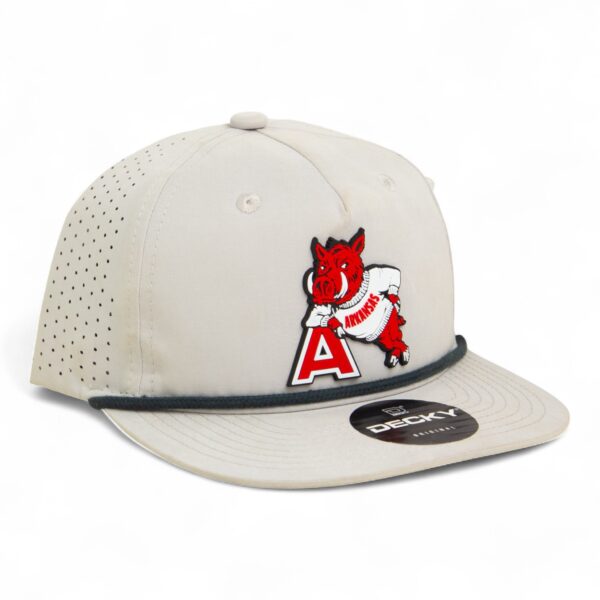 Arkansas Razorbacks Leaning A 3D Perforated Rope Hat- Grey/ Charcoal