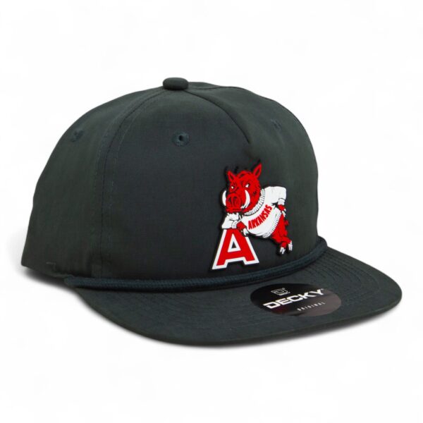 Arkansas Razorbacks Leaning A 3D Classic Rope Hat- Charcoal