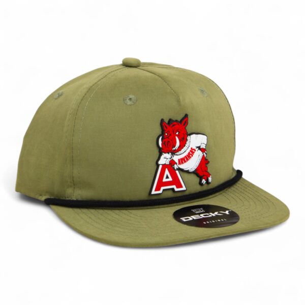 Arkansas Razorbacks Leaning A 3D Classic Rope Hat- Loden/ Black
