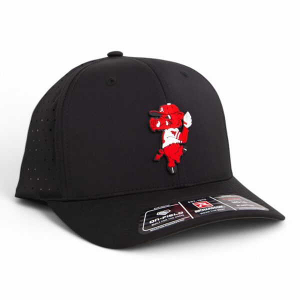 Arkansas Razorbacks Pitching Ribby 3D Laser Perf R-Flex Cap- Black