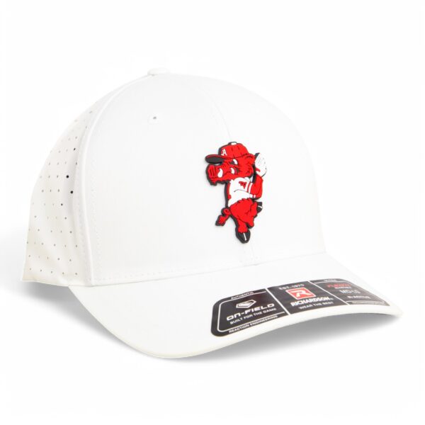 Arkansas Razorbacks Pitching Ribby 3D Laser Perf R-Flex Cap- White