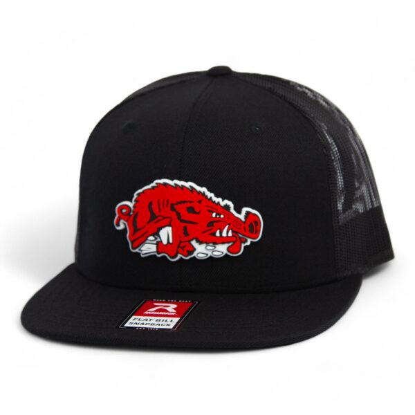Arkansas Razorbacks Slobbering Hog 3D Wool Blend Flat Bill Hat- Black