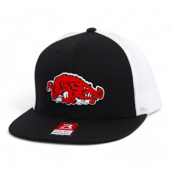 Arkansas Razorbacks Slobbering Hog 3D Wool Blend Flat Bill Hat- Black/ White
