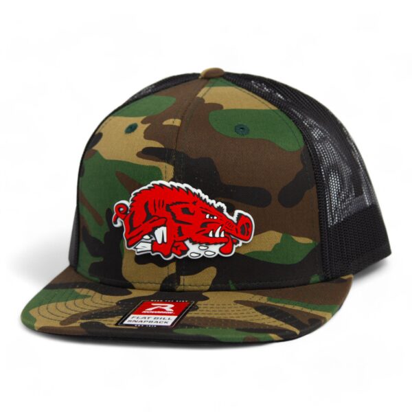 Arkansas Razorbacks Slobbering Hog 3D Wool Blend Flat Bill Hat- Army Camo/ Black