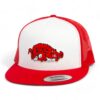 Arkansas Razorbacks Slobbering Hog 3D YP Snapback Flat Bill Trucker Hat- White/ Red
