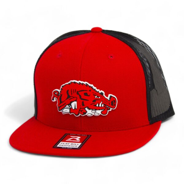 Arkansas Razorbacks Slobbering Hog 3D Wool Blend Flat Bill Hat- Red/ Black