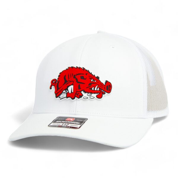Arkansas Razorbacks Slobbering Hog 3D Snapback Trucker Hat- White