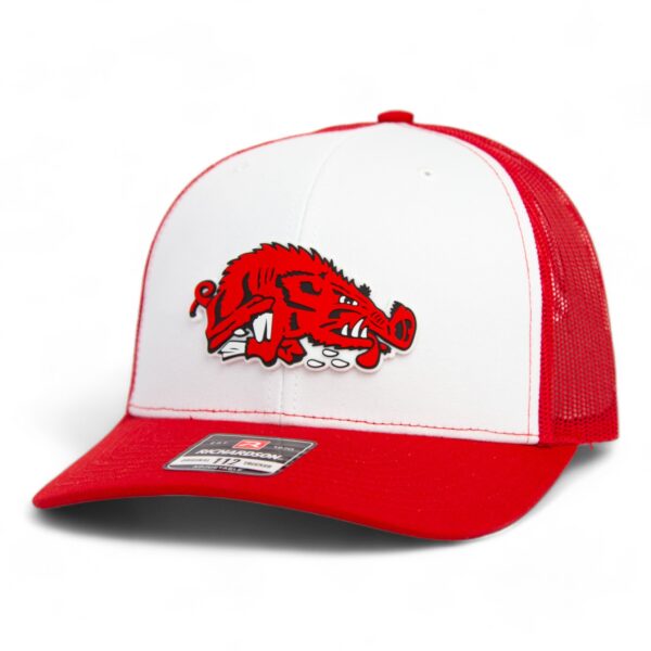 Arkansas Razorbacks Slobbering Hog 3D Snapback Trucker Hat- White/ Red