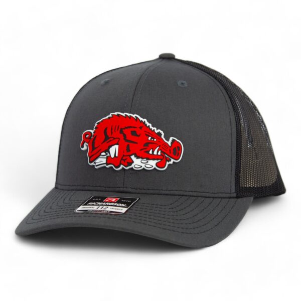 Arkansas Razorbacks Slobbering Hog 3D Snapback Trucker Hat- Charcoal/ Black
