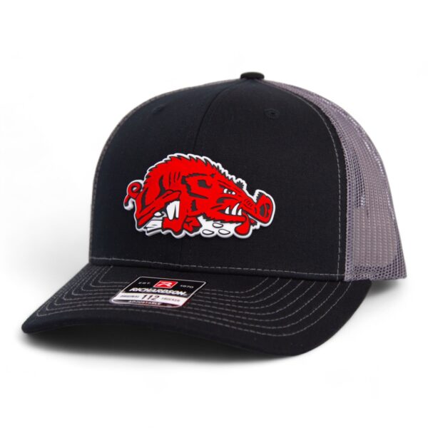 Arkansas Razorbacks Slobbering Hog 3D Snapback Trucker Hat- Black/ Charcoal