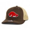 Arkansas Razorbacks Slobbering Hog 3D Snapback Trucker Hat- Brown/ Tan
