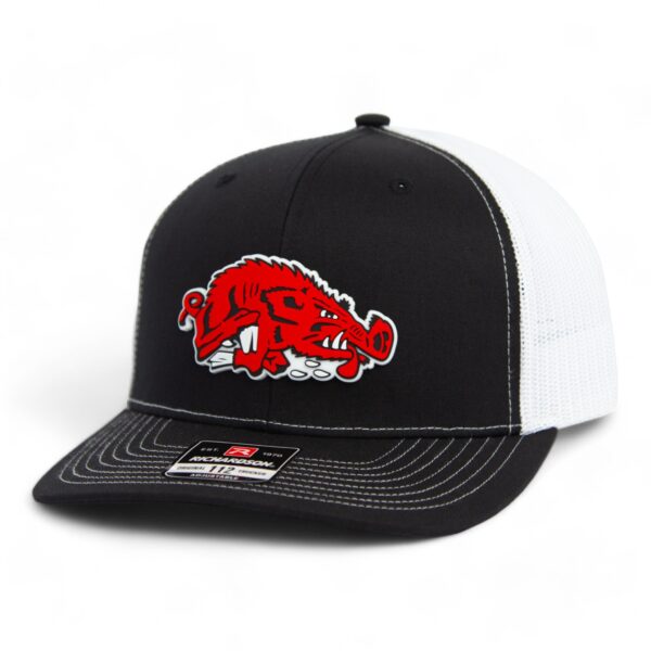 Arkansas Razorbacks Slobbering Hog 3D Snapback Trucker Hat- Black/ White