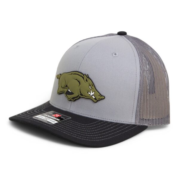 Arkansas Razorbacks Loden Edition 3D Snapback Trucker Hat- Grey/ Charcoal/ Black