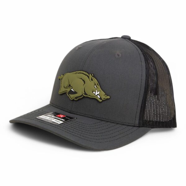 Arkansas Razorbacks Loden Edition 3D Snapback Trucker Hat- Charcoal/ Black