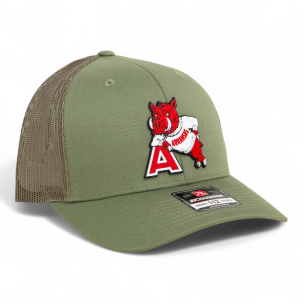 Arkansas Razorbacks Leaning A 3D Snapback Trucker Hat- Loden Green