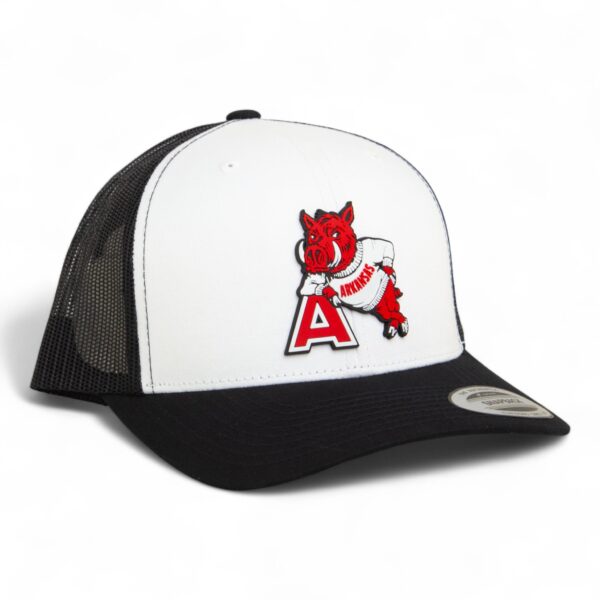 Arkansas Razorbacks Leaning A 3D YP Snapback Trucker Hat- White/ Black