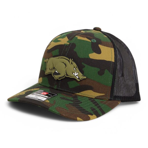 Arkansas Razorbacks Loden Edition 3D Snapback Trucker Hat- Army Camo/ Black