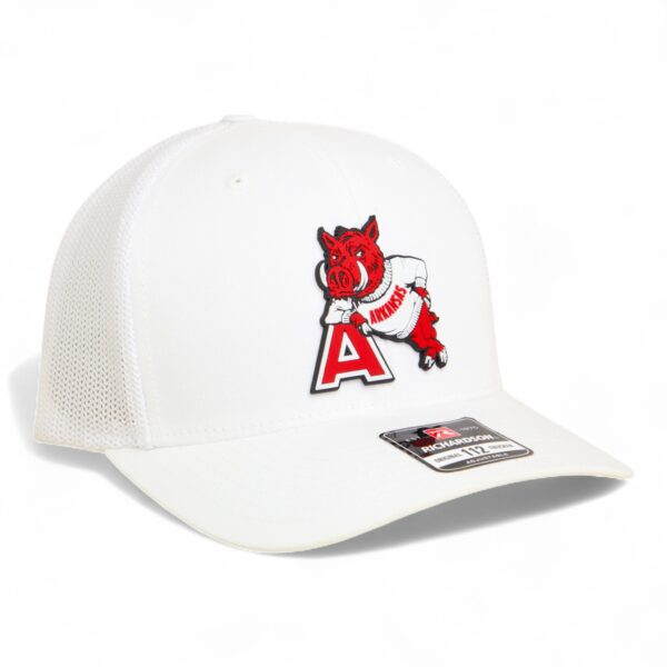 Arkansas Razorbacks Leaning A 3D Snapback Trucker Hat- White