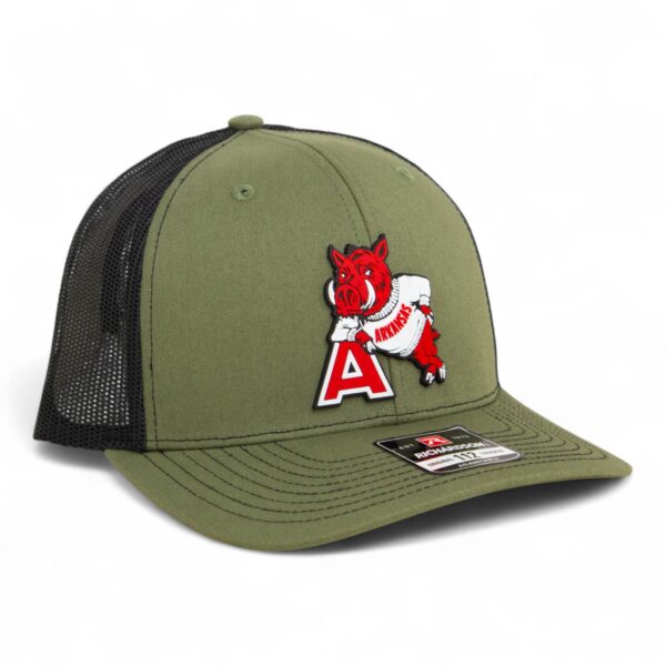 Arkansas Razorbacks Leaning A 3D Snapback Trucker Hat- Loden/ Black