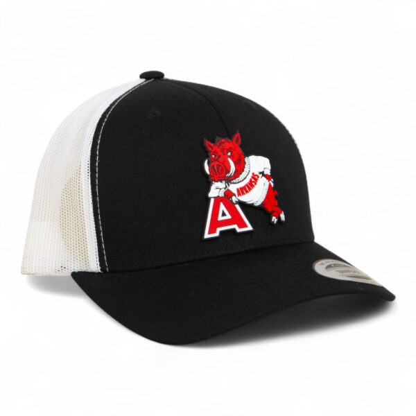 Arkansas Razorbacks Leaning A 3D YP Snapback Trucker Hat- Black/ White