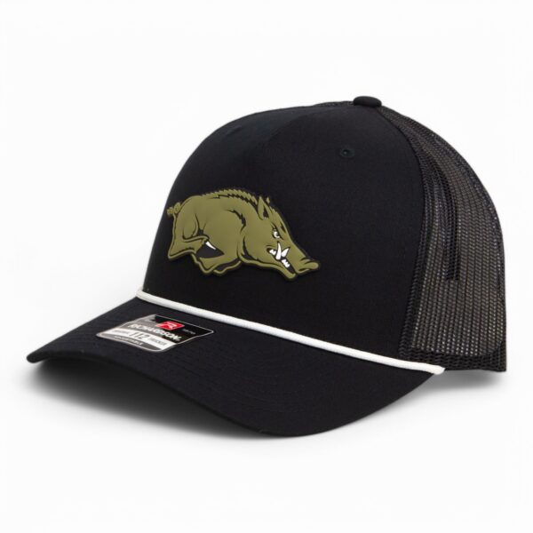 Arkansas Razorbacks Loden Edition 3D Snapback Trucker Rope Hat- Black/ White