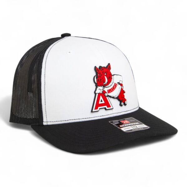 Arkansas Razorbacks Leaning A 3D Snapback Trucker Hat- White/ Black