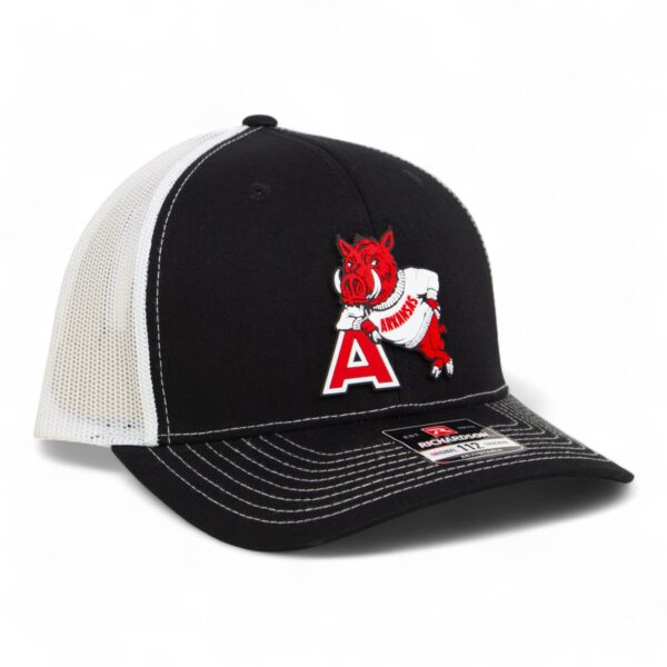 Arkansas Razorbacks Leaning A 3D Snapback Trucker Hat- Black/ White
