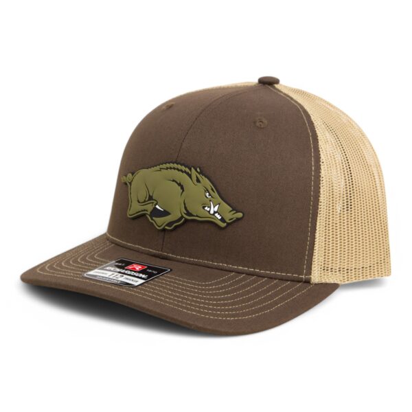 Arkansas Razorbacks Loden Edition 3D Snapback Trucker Hat- Brown/ Tan
