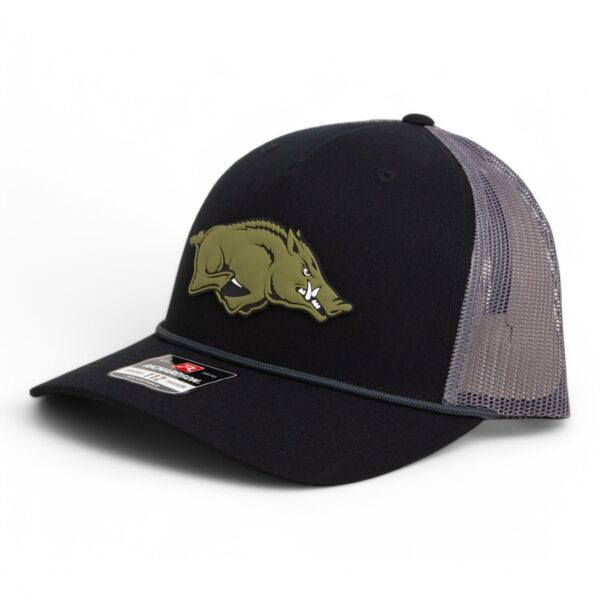 Arkansas Razorbacks Loden Edition 3D Snapback Trucker Rope Hat- Black/ Charcoal