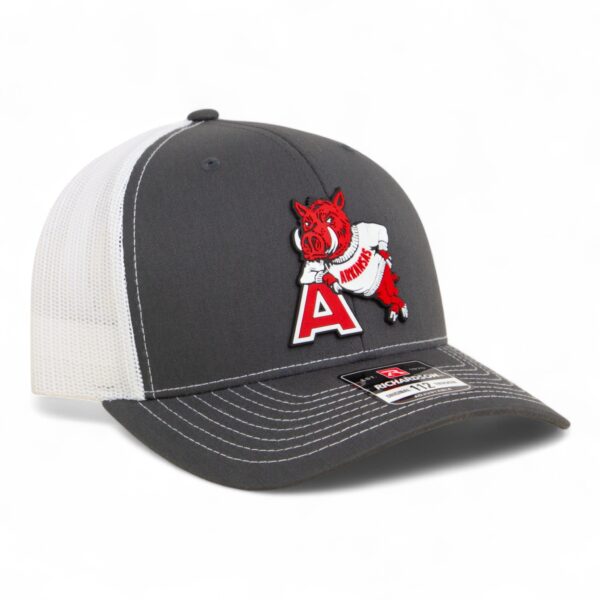 Arkansas Razorbacks Leaning A 3D Snapback Trucker Hat- Charcoal/ White