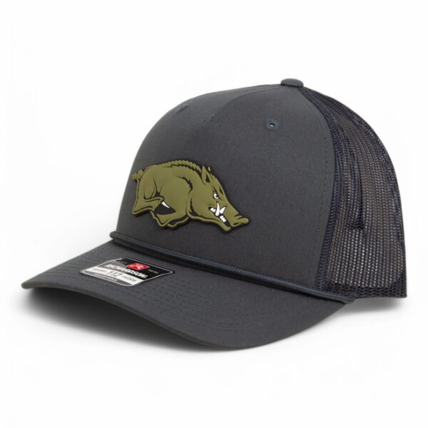 Arkansas Razorbacks Loden Edition 3D Snapback Trucker Rope Hat- Charcoal