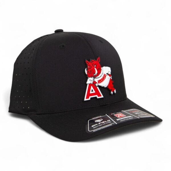 Arkansas Razorbacks Leaning A 3D Laser Perf R-Flex Cap- Black