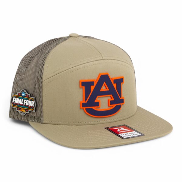 Auburn Tigers 2025 Final Four 3D Snapback Seven-Panel Flat Bill Trucker Hat- Pale Loden
