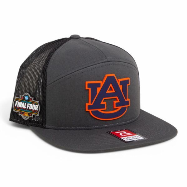 Auburn Tigers 2025 Final Four 3D Snapback Seven-Panel Flat Bill Trucker Hat- Charcoal/ Black