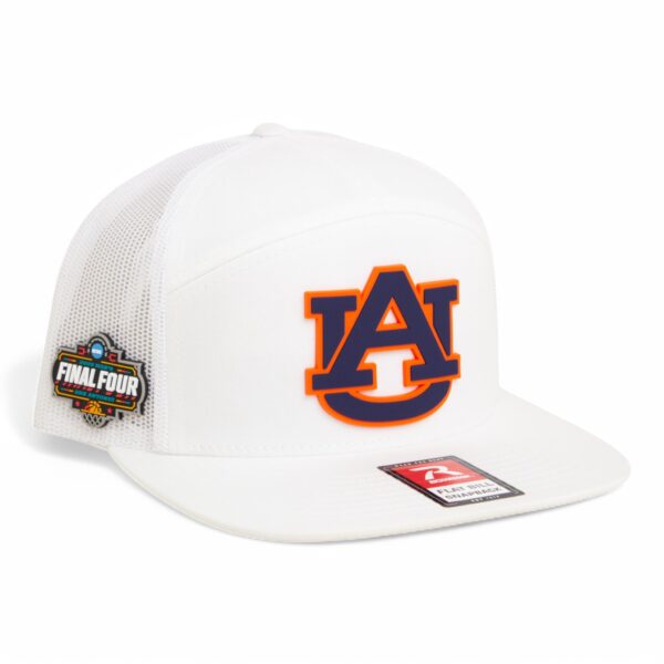 Auburn Tigers 2025 Final Four 3D Snapback Seven-Panel Flat Bill Trucker Hat- White