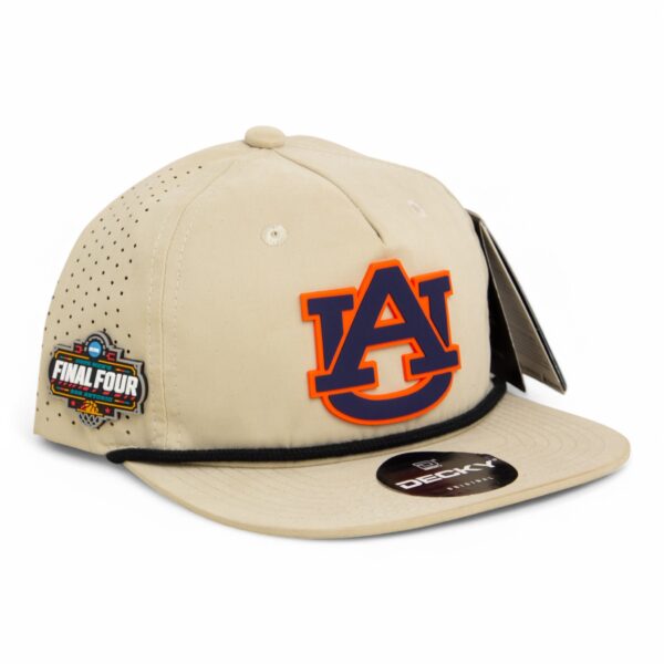 Auburn Tigers 2025 Final Four 3D Perforated Rope Hat- Birch/ Black