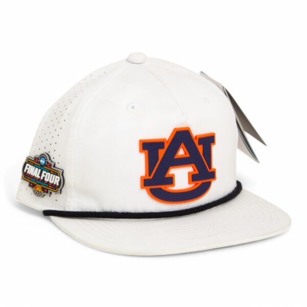 Auburn Tigers 2025 Final Four 3D Perforated Rope Hat- White/ Black