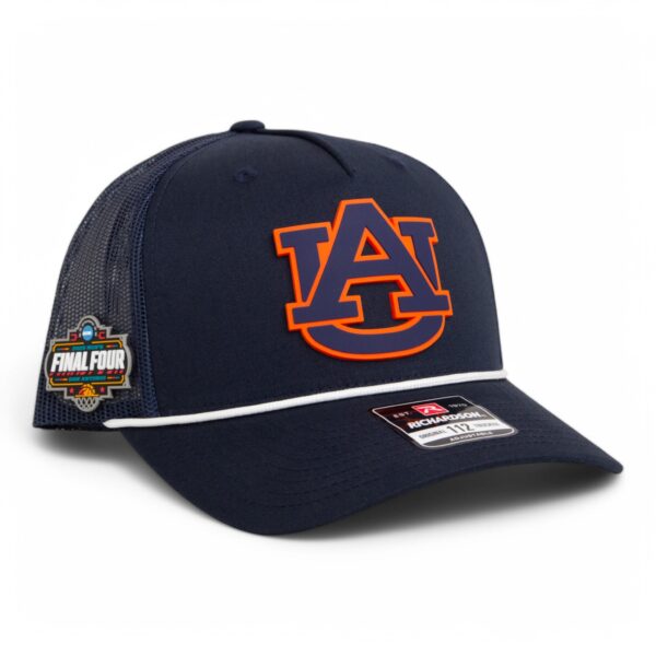 Auburn Tigers 2025 Final Four 3D Snapback Trucker Rope Hat- Navy/ White