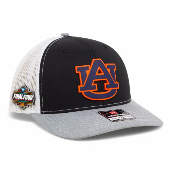Auburn Tigers 2025 Final Four 3D Snapback Trucker Hat- Black/ White/ Heather Grey