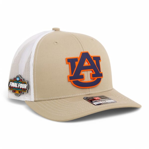 Auburn Tigers 2025 Final Four 3D Snapback Trucker Hat- Tan/ White