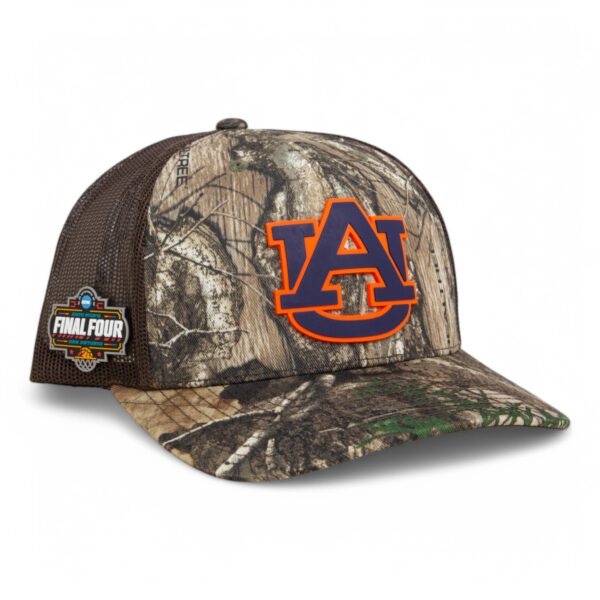 Auburn Tigers 2025 Final Four 3D Snapback Trucker Hat- Realtree Edge/ Brown